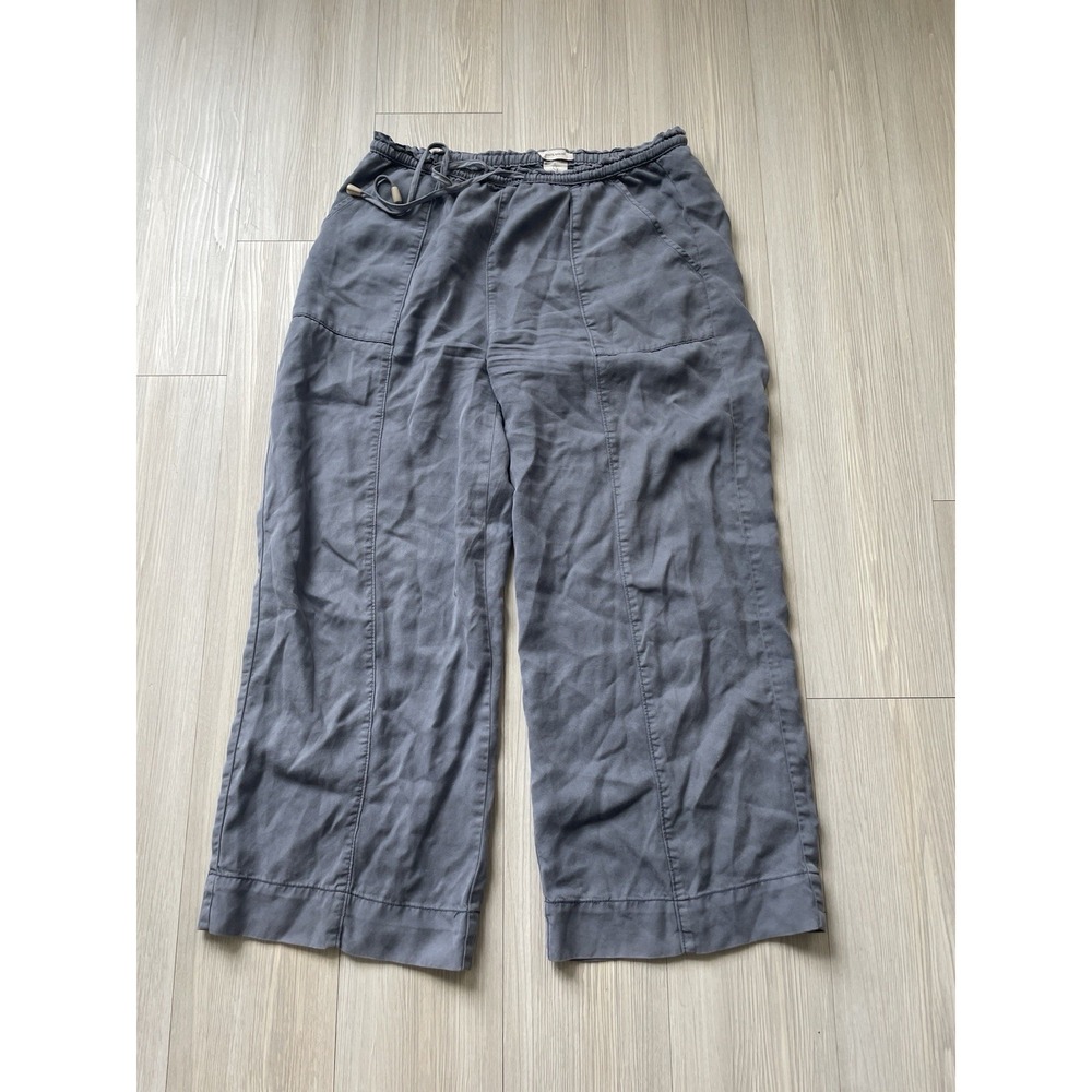 Joie Women's Steele Gray Linen Pants Size Small Drawstring Waist